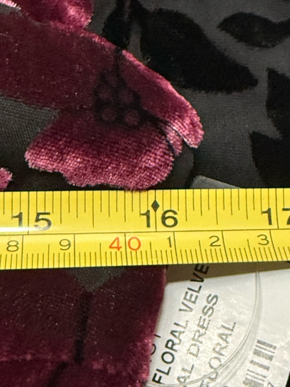 Lulu's Asymmetrical Velvet Floral Dress, Black and Plum - Picture 8 of 9